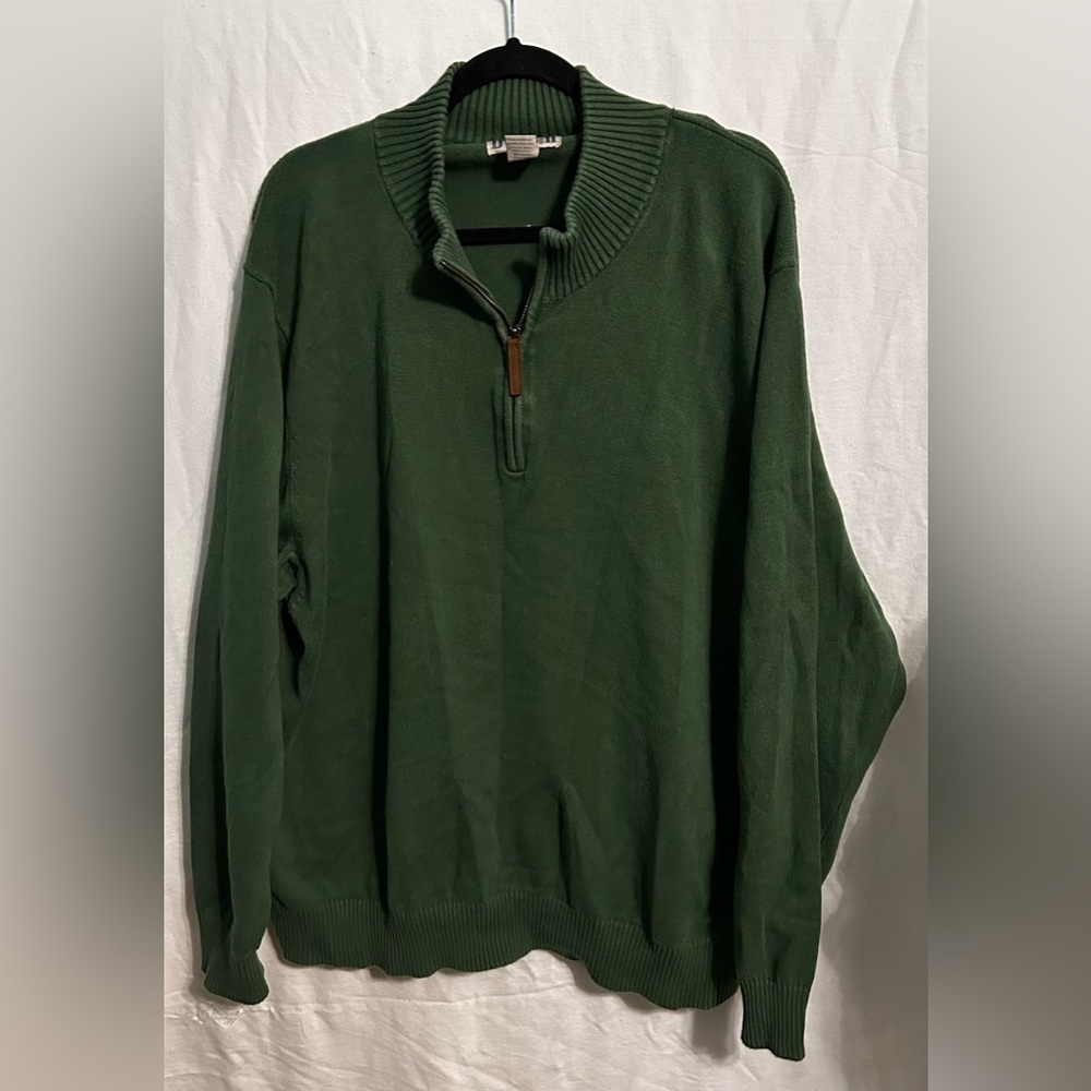 Duluth Trading Co Men's Forest Green 3/4‎ Zip Sweater Size 3X